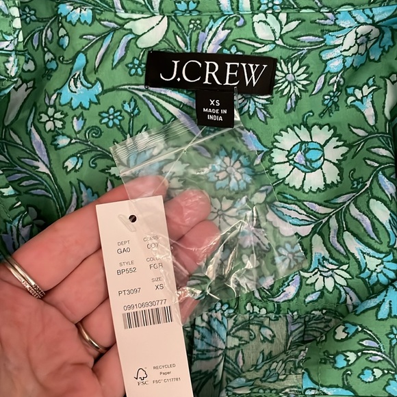 NWT J.Crew floral puff sleeve blouse | Women’s Size XS - Picture 6 of 7